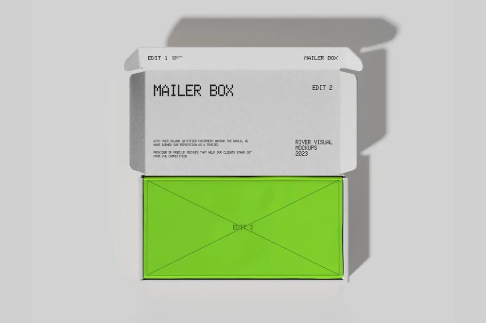 Download Top View Opened Mailer Box Mockup
