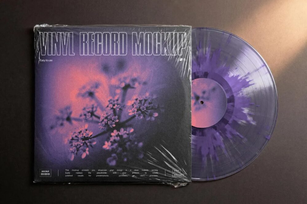 Download Top-View Vinyl Cover Mockup