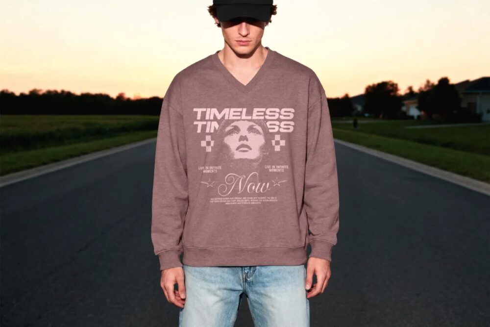 Download V-Neck Sweatshirt Mockup