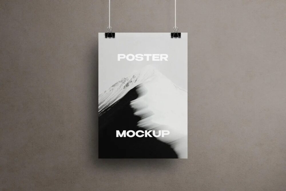 Download Vertical Clipped Poster Mockup