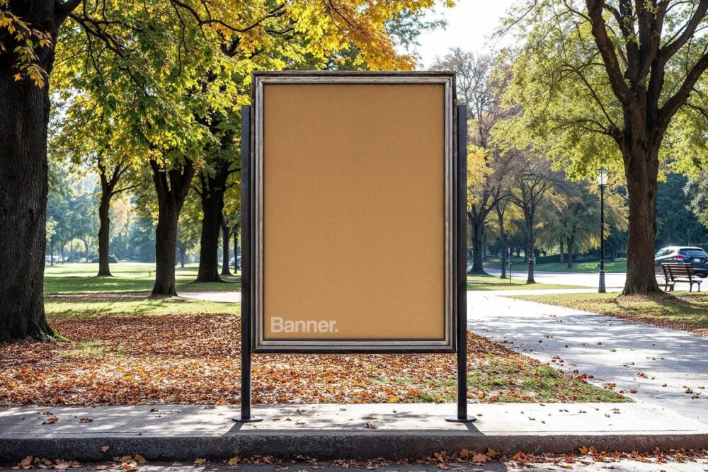 Download Vertical Park Banner Mockup