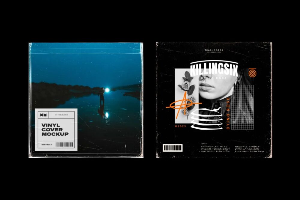 Download Vinyl Cover Mockup with Plastic Sleeve