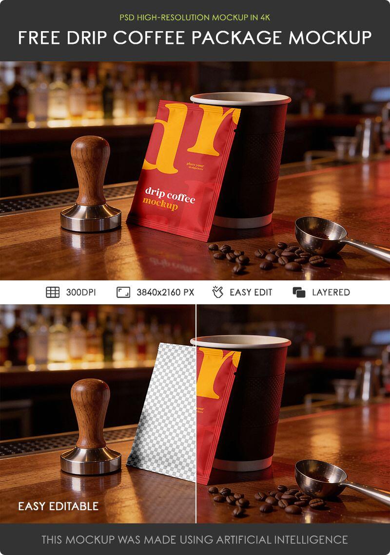 Drip Coffee Package Mockup