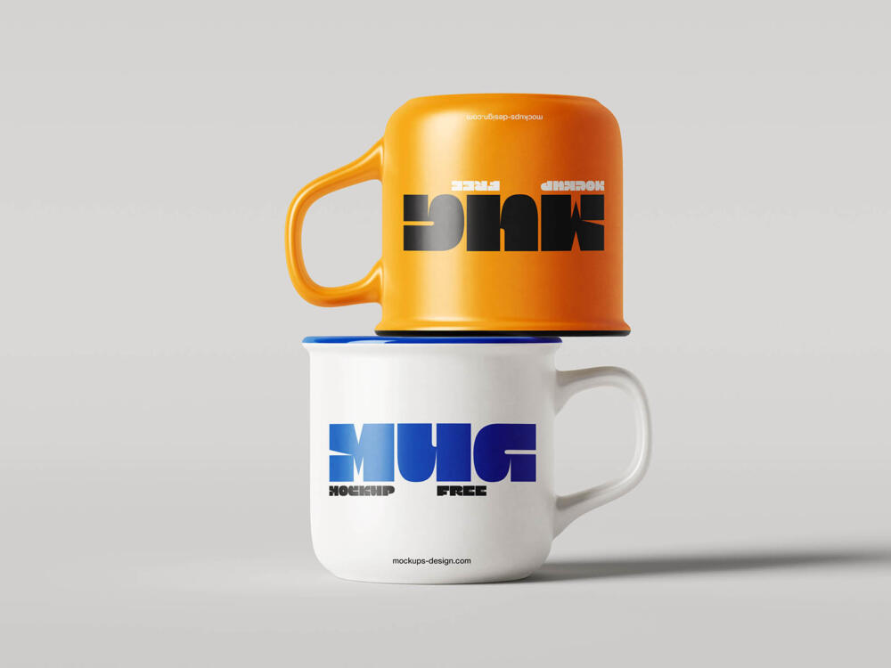 Enamel-style rim mug mockup