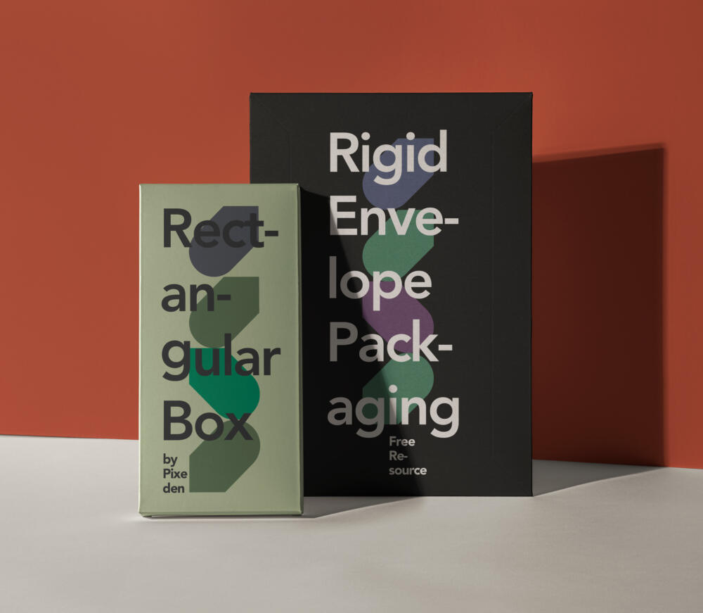 Envelope Box Psd Packaging Mockup Set