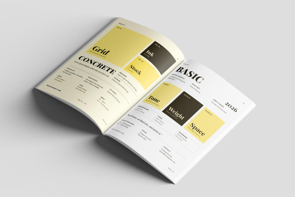 EU Magazine Mockup Angled Perspective