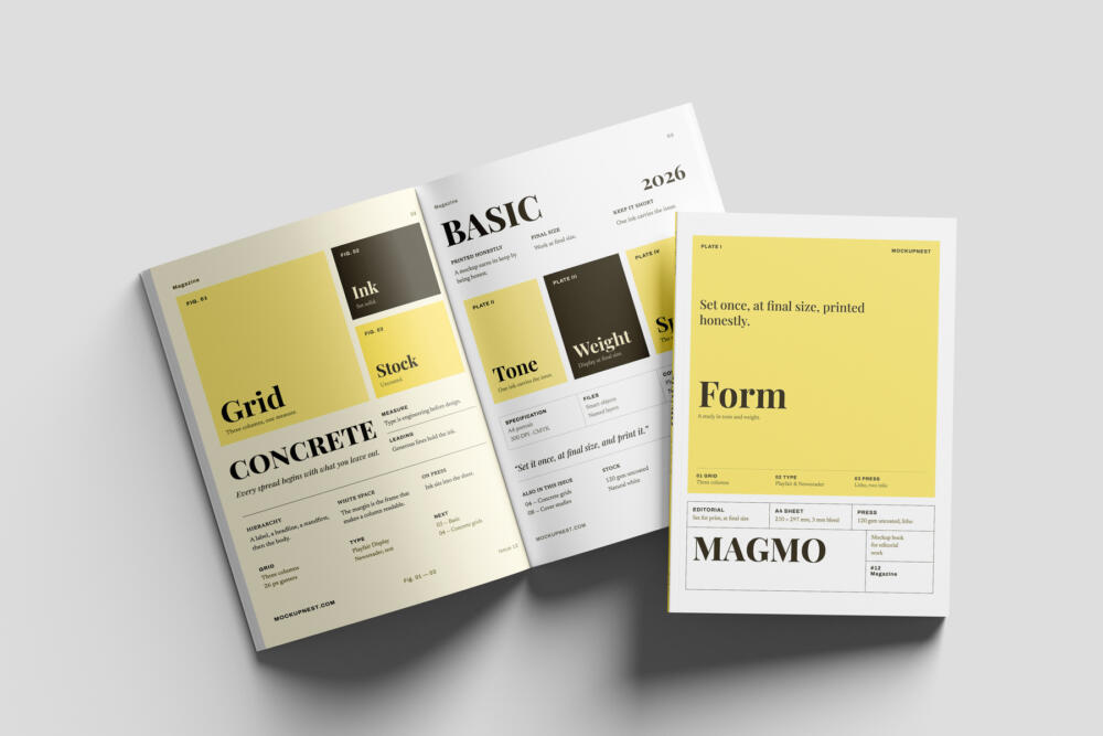EU Magazine Mockup Clean Background