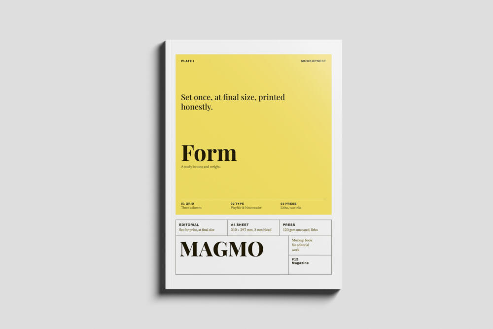 EU Magazine Mockup Front View