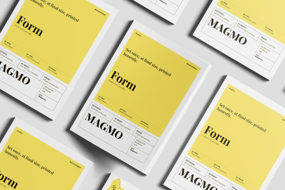 EU Magazine Mockup Minimal Background
