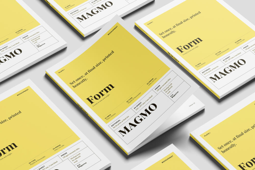 EU Magazine Mockup On Clean Background