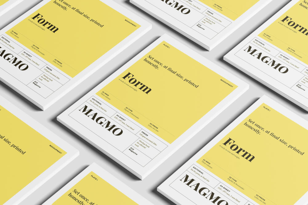 EU Magazine Mockup On Surface