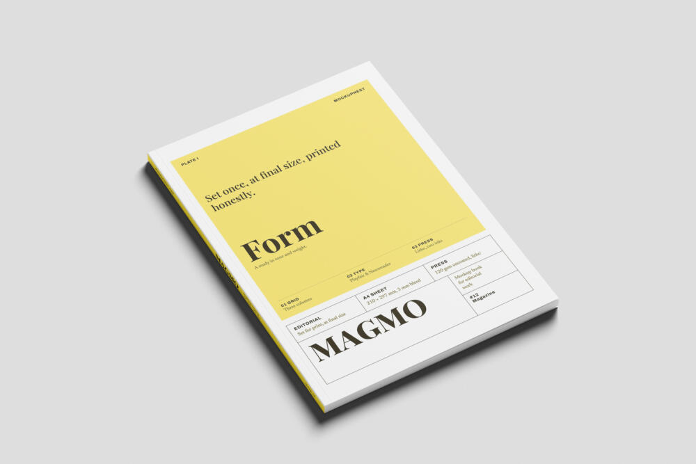 EU Magazine Mockup Perspective View