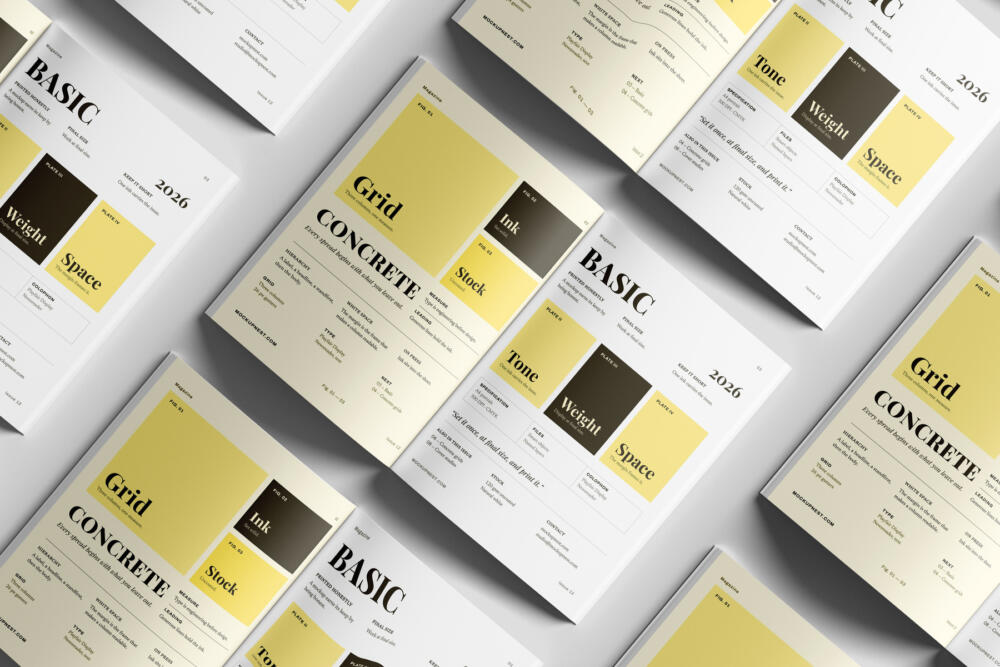 EU Magazine Mockup Top View