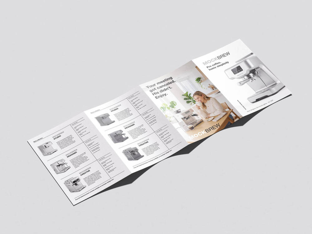 Extended A4 folded brochure mockup