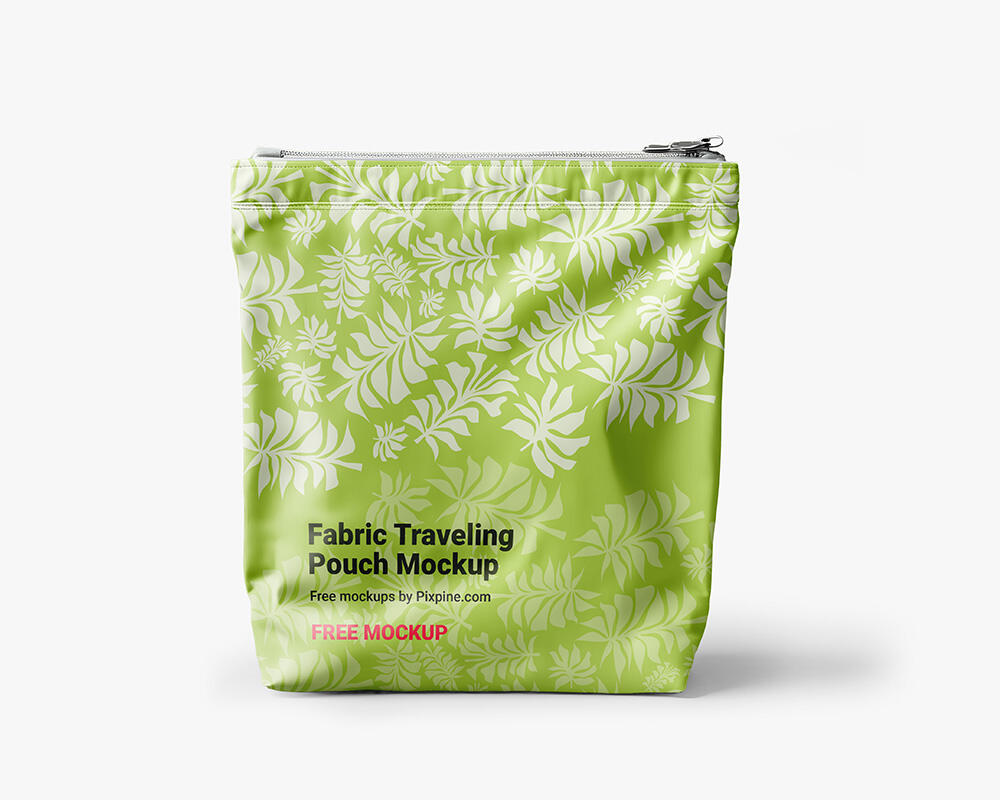 Fabric Traveling Pouch Mockup - Mockups