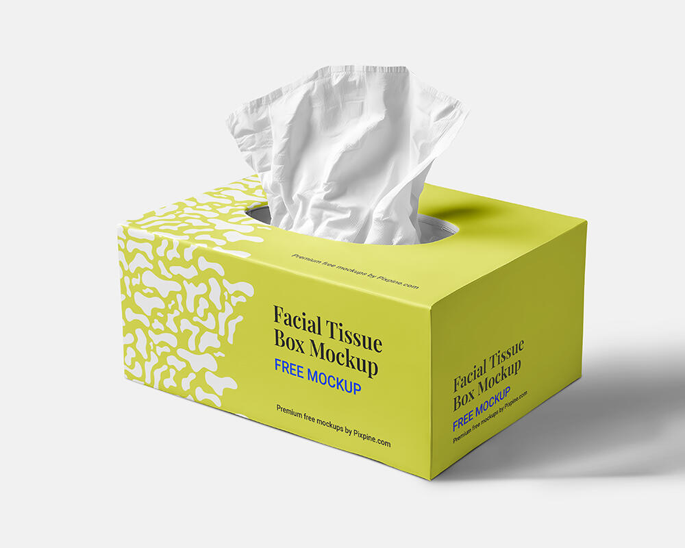 Facial Tissue Box Mockup - Mockup PSD