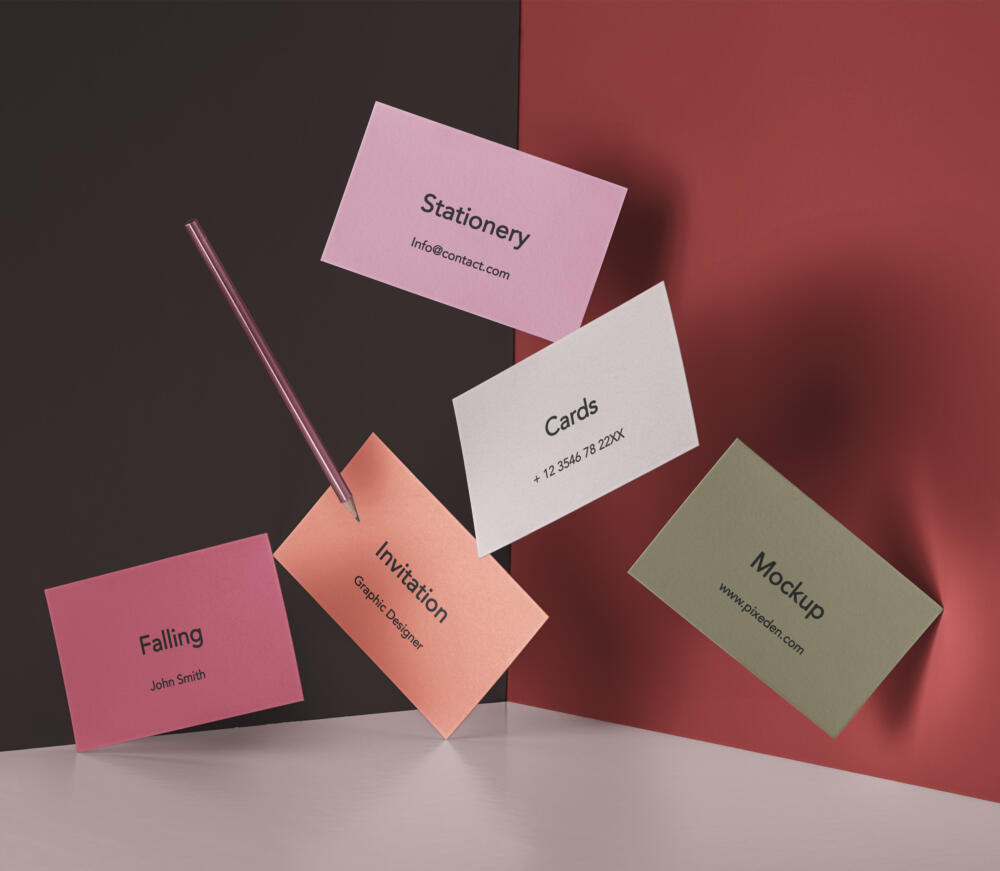 Falling Psd Invitation Card Mockup