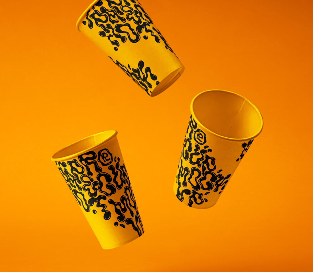 Falling Psd Paper Cup Mockup Set