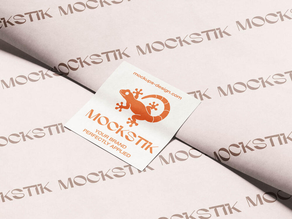 Flat square sticker mockup