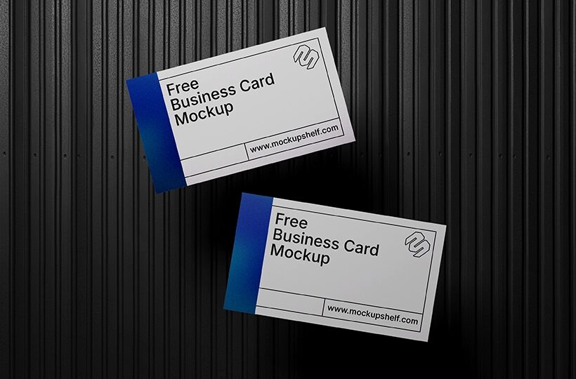 Floating Business Card Mockup PSD for Branding