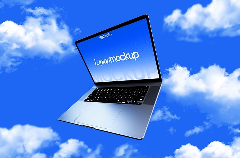 Floating Laptop Screen Mockup