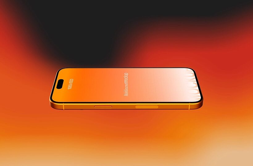Floating Mobile Phone Mockup PSD