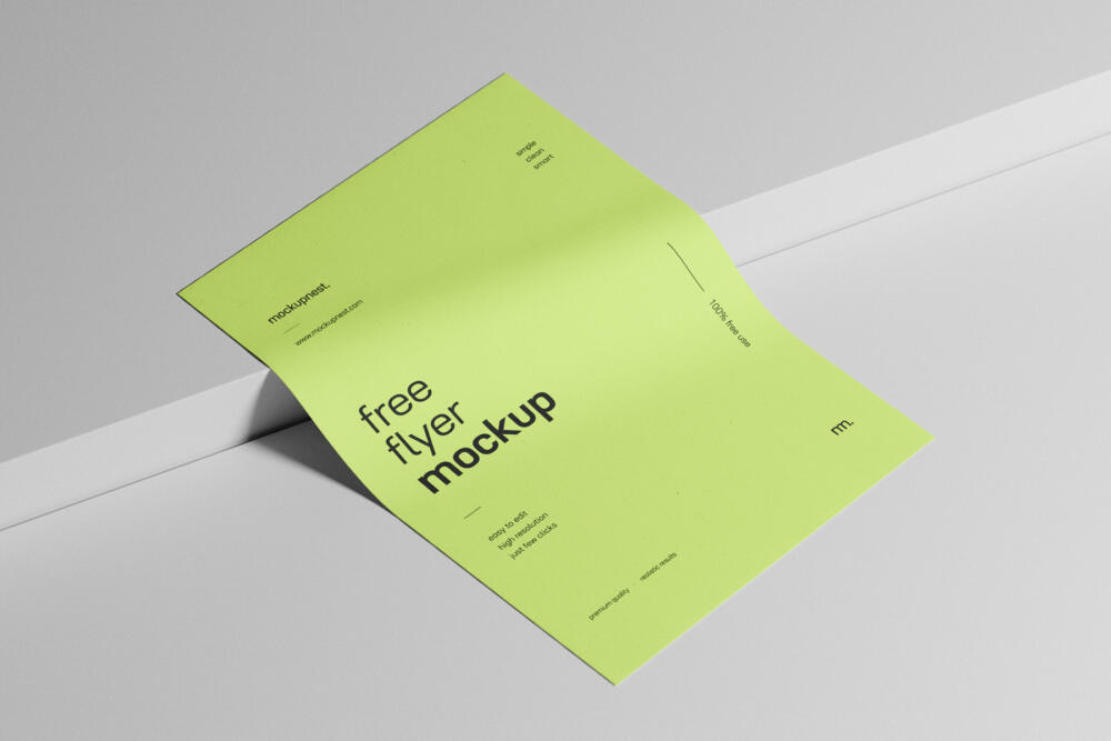 Flyer Mockup On Clean background