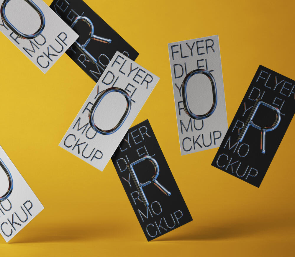 Flying Psd DL Flyer Mockup Vol 2