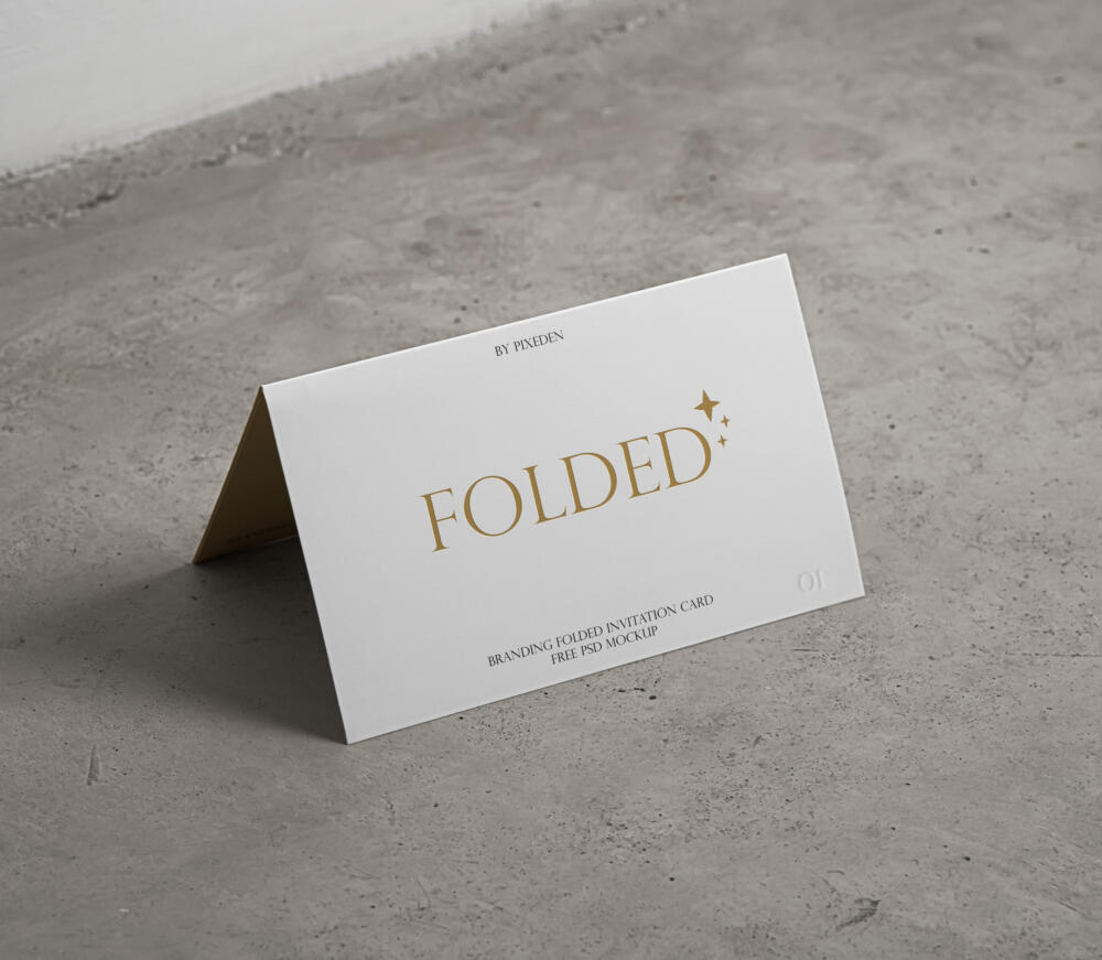 Folded Invitation Card Identity Psd Mockup