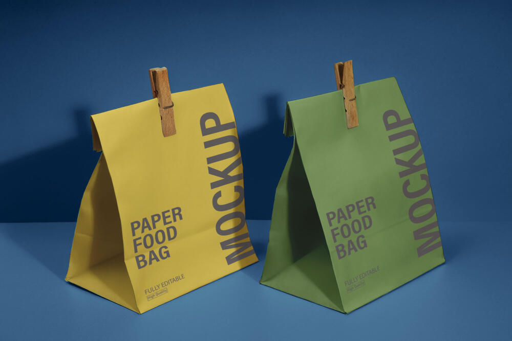Food Paper Bag Mockup