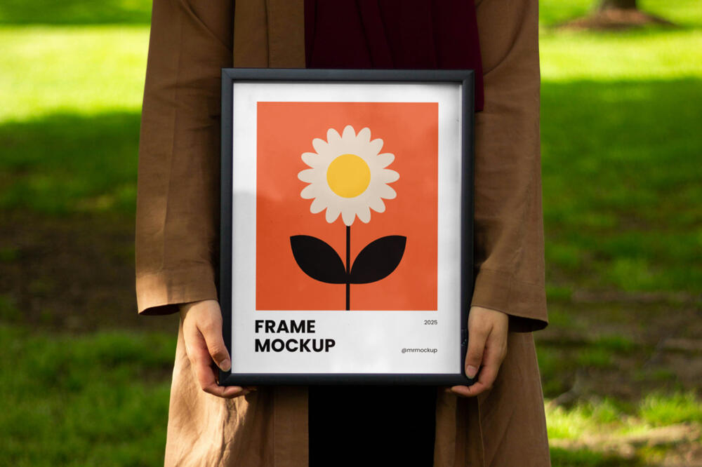 Frame in Women Hand Mockups