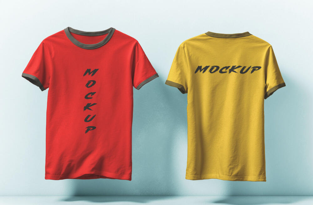Front & Back T-shirt Mockups PSD