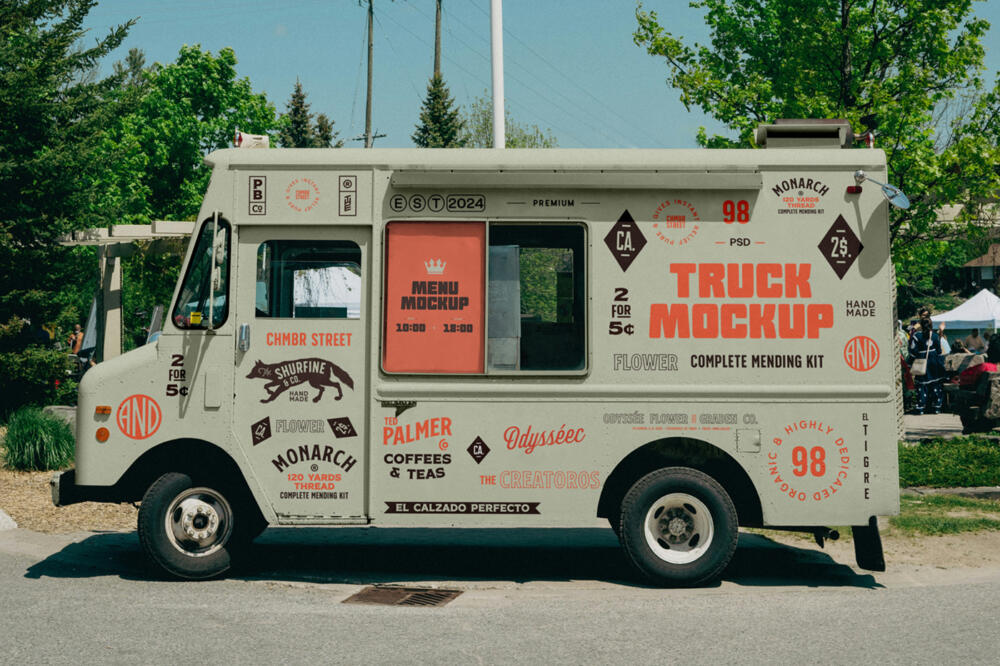Front View Food Truck Mockup