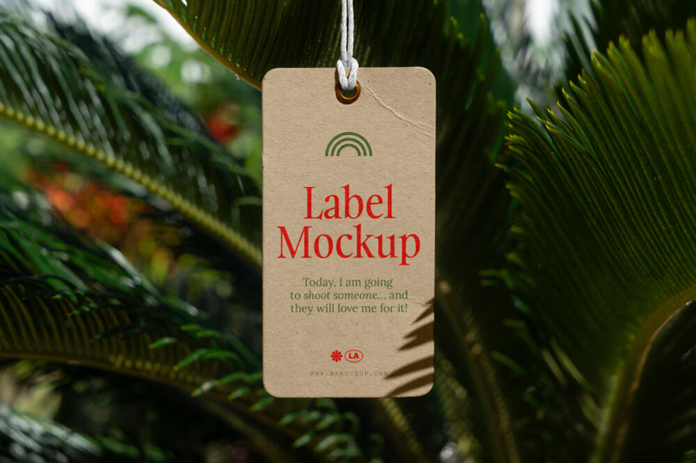 Front View Hanging Label Mockup
