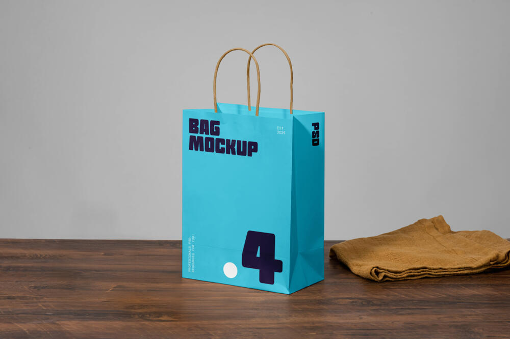Front View Paper Bag PSD Mockup