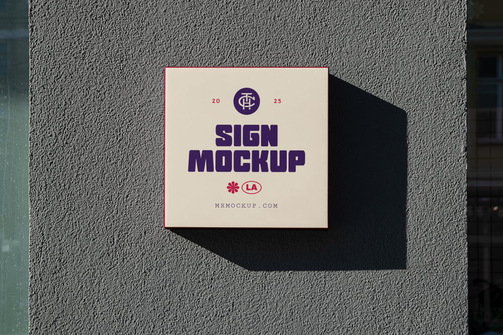 Front View Street Sign Mockup