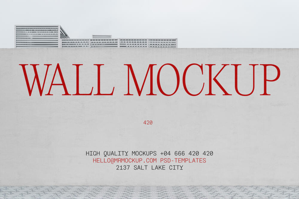 Front View Wall Mockup