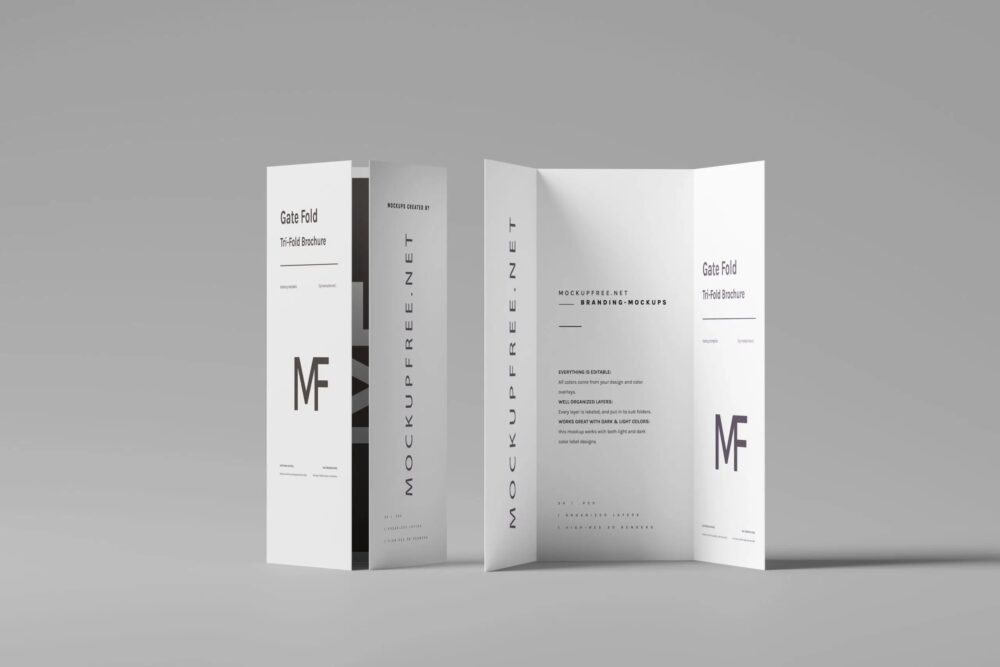 Gate Fold Brochure Mockups