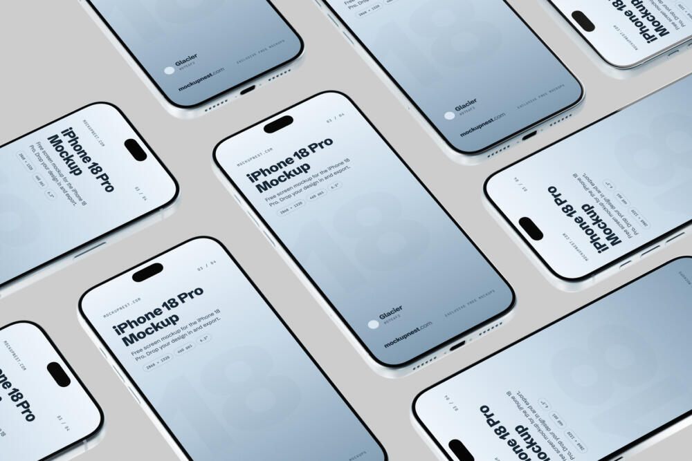 Glacier iPhone 18 Pro Mockup