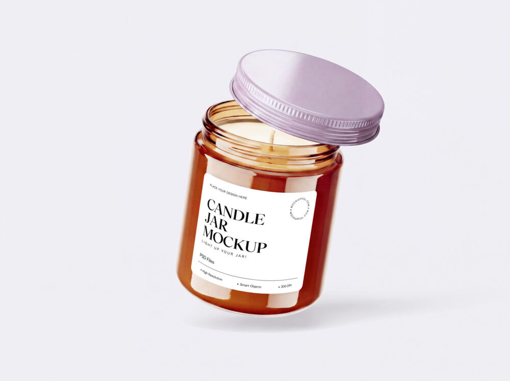 Glass Candle Jar Mockup