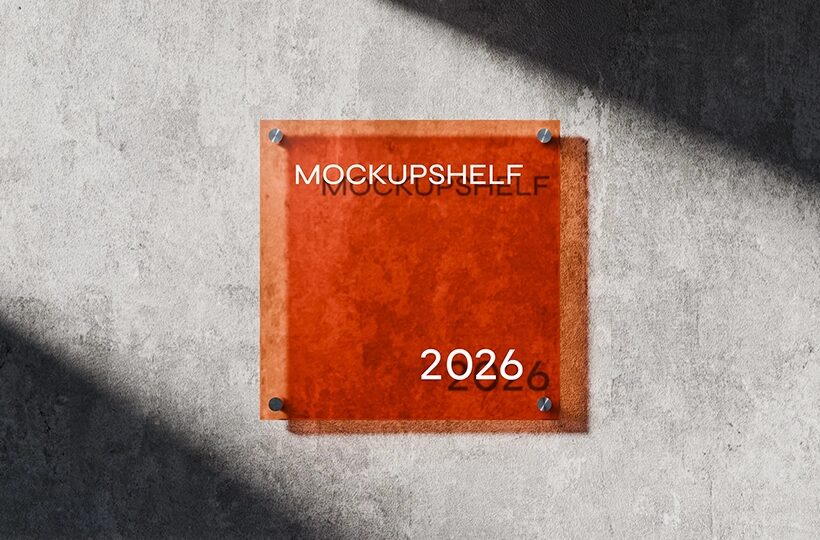 Glass Panel Sign Board Mockup PSD