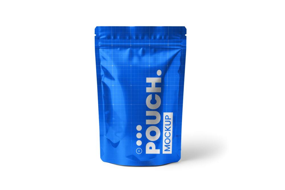 Glossy Stand-Up Pouch Packaging Mockup
