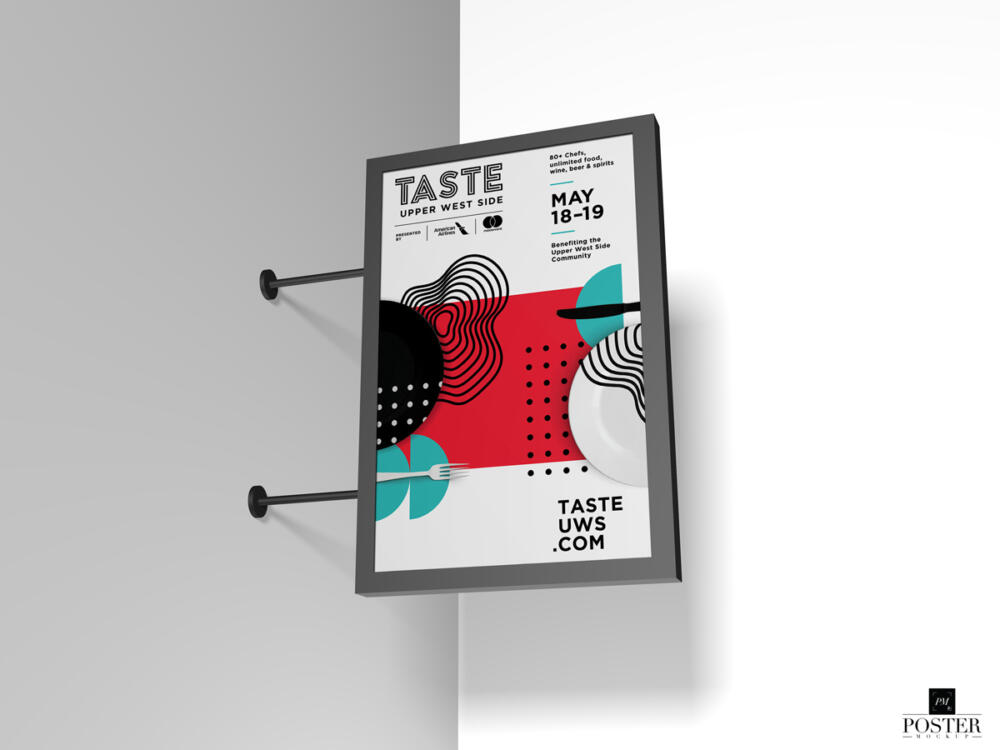 Glued Paper on Concrete Wall Poster Mockup