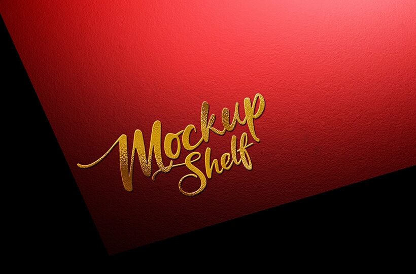Gold Foil Logo Mockup PSD, Metallic Emboss on Textured Surface