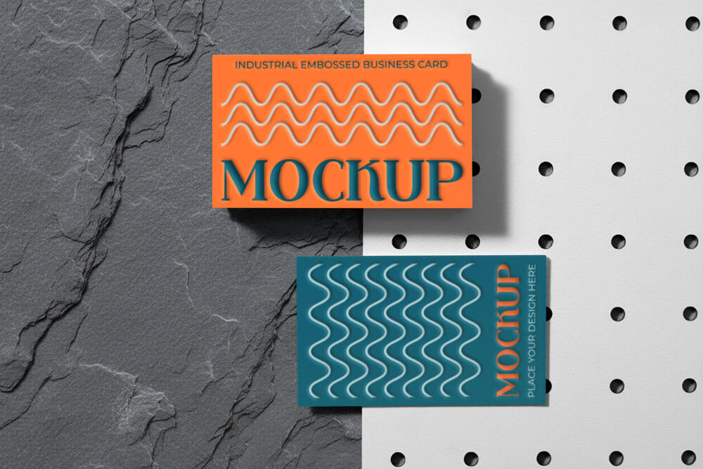 Granite Block Business Card Mockup
