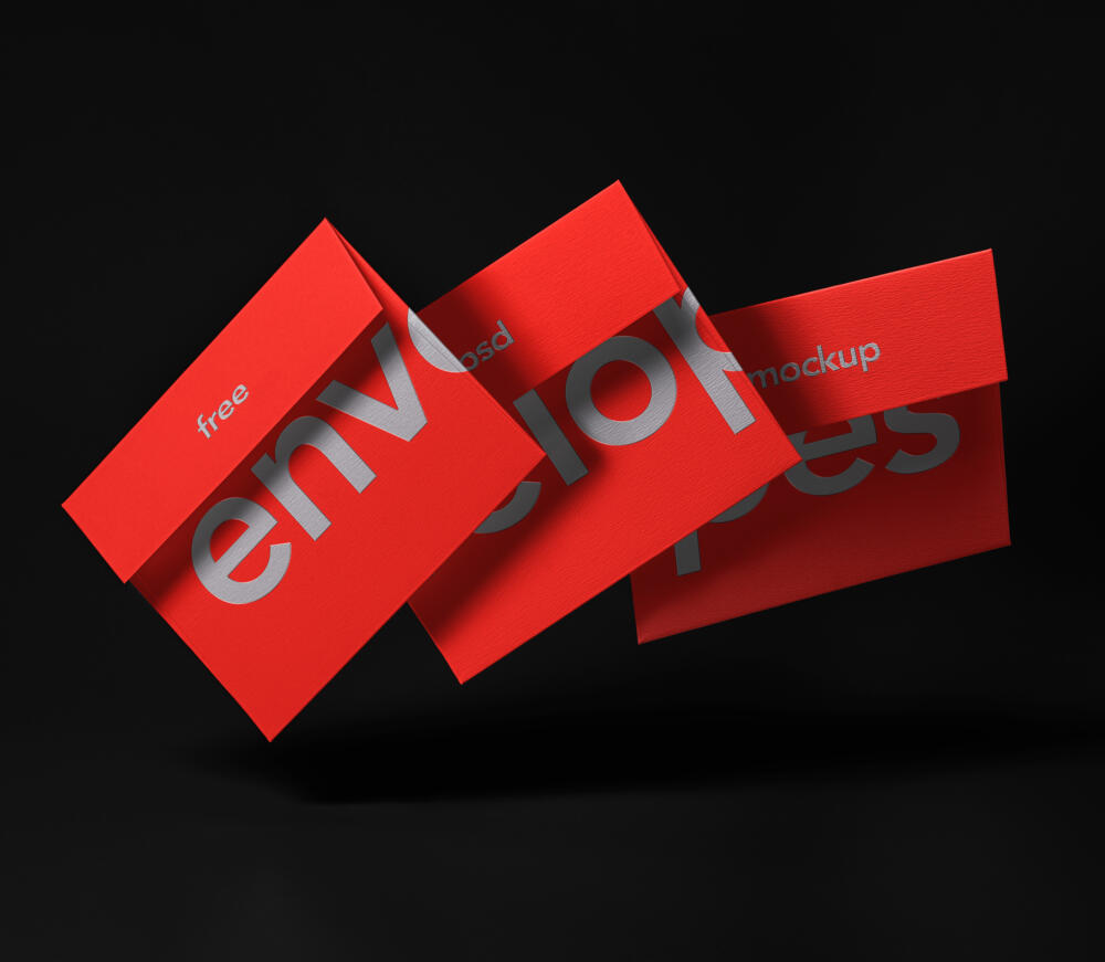 Gravity Invitation Envelope Psd Mockup Set