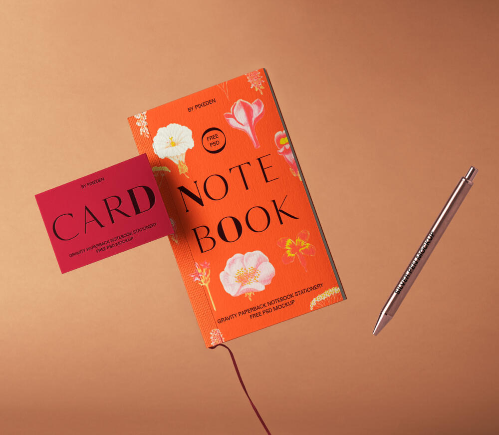 Gravity Paperback Psd Notebook Mockup
