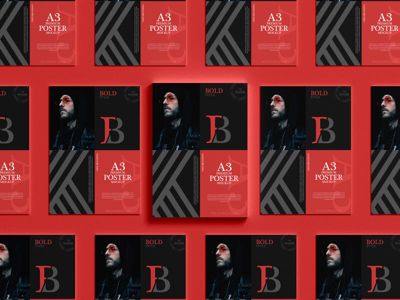Grid Branding A3 Premium Poster Mockup