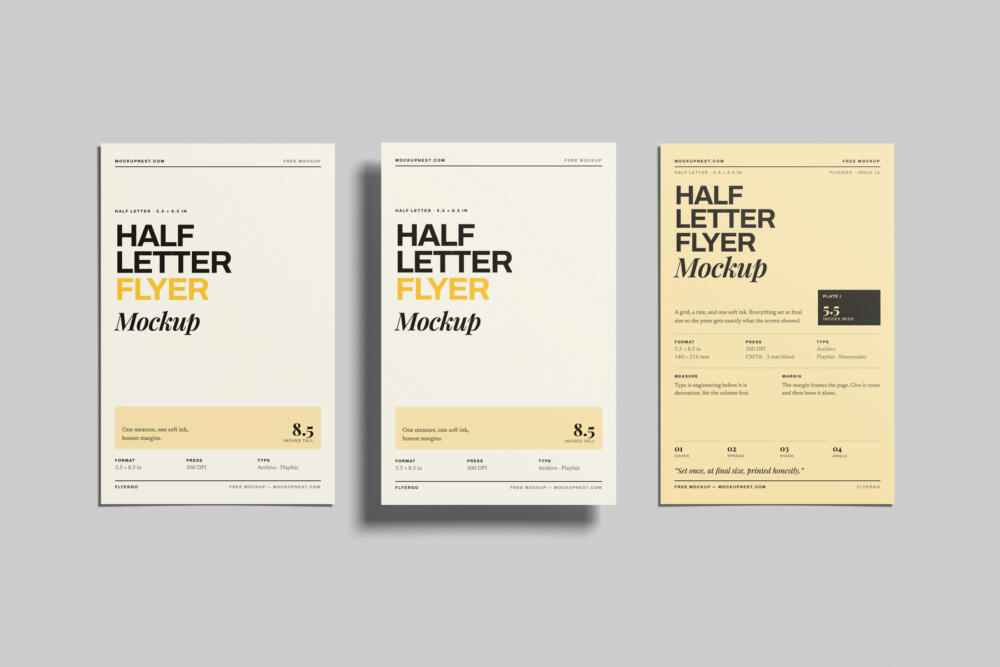 Half 5.5x8.5 Flyer Mockup