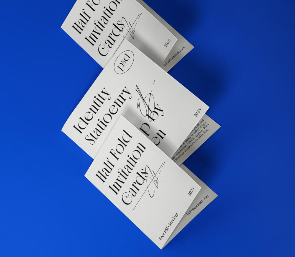 Half Fold Brochure Event Brand Stationery Psd Mockup